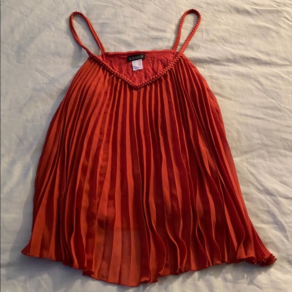 Venus Pleated Braid Detail Top, Size Medium NEW